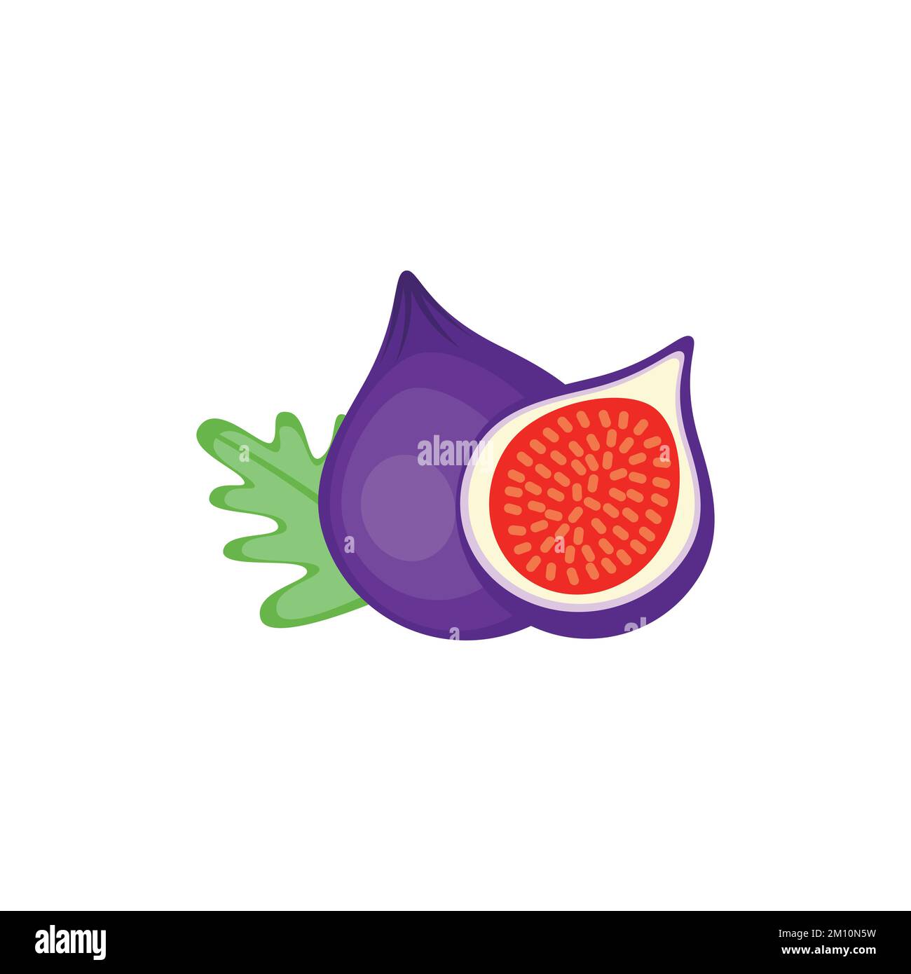 Feigenfrucht flache Clip-Art-Darstellung isoliert auf weißem Hintergrund Stock Vektor