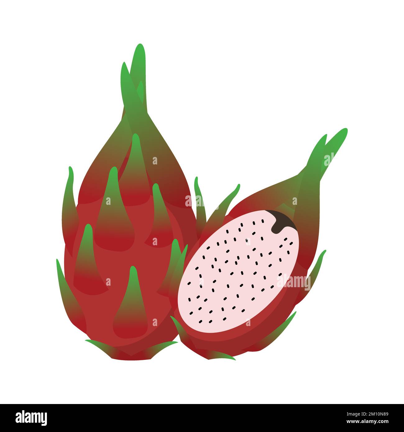 Dragon Fruit Flat Design Clip Art Vektordarstellung isoliert auf weißem Hintergrund Stock Vektor