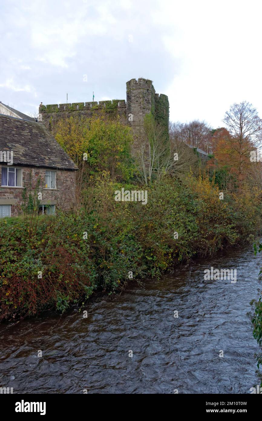 Brecon Castle, Brecon, Powys, Mid Wales. Stockfoto