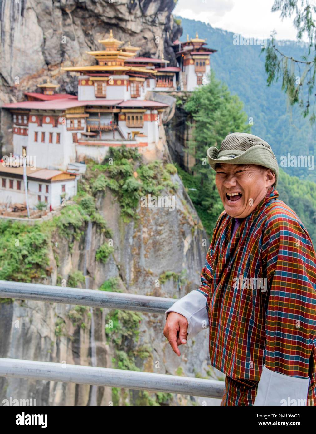 Buddhistische Pilgerwanderung zum Tiger's Nest Bhutan auf dem Trans Bhutan Trail Stockfoto