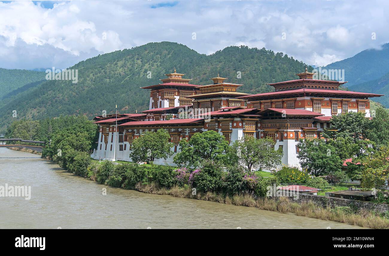 Punakha Dzong Festung Bhutan Stockfoto