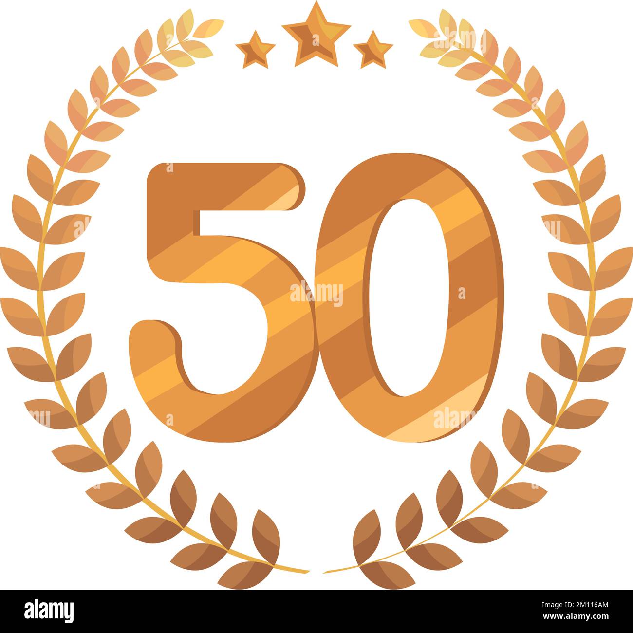 Goldenes Abzeichen zum 50. Jahrestag Stock Vektor