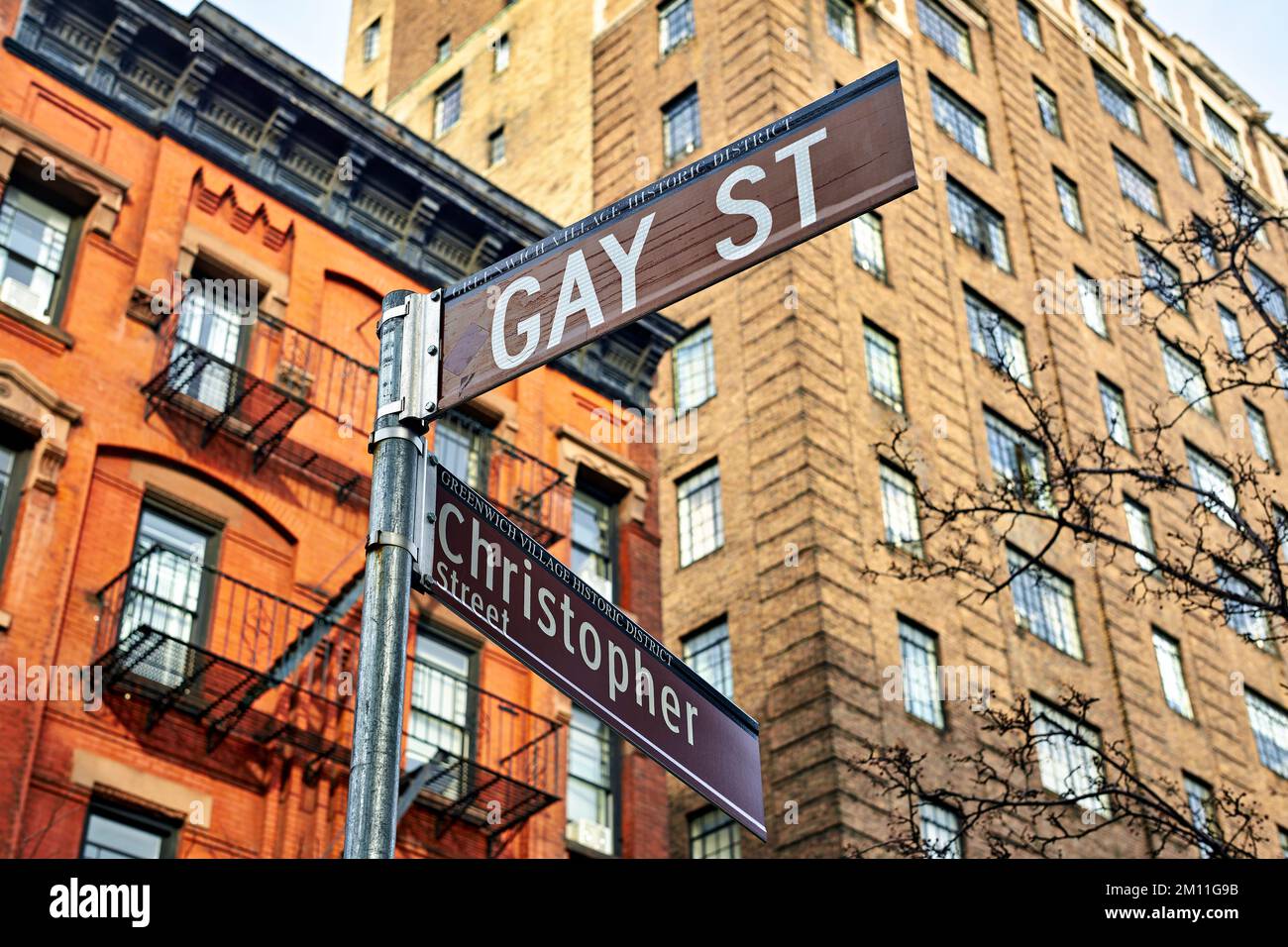 New York. Manhattan. Vereinigte Staaten. Gay Street in Greenwich Village Stockfoto