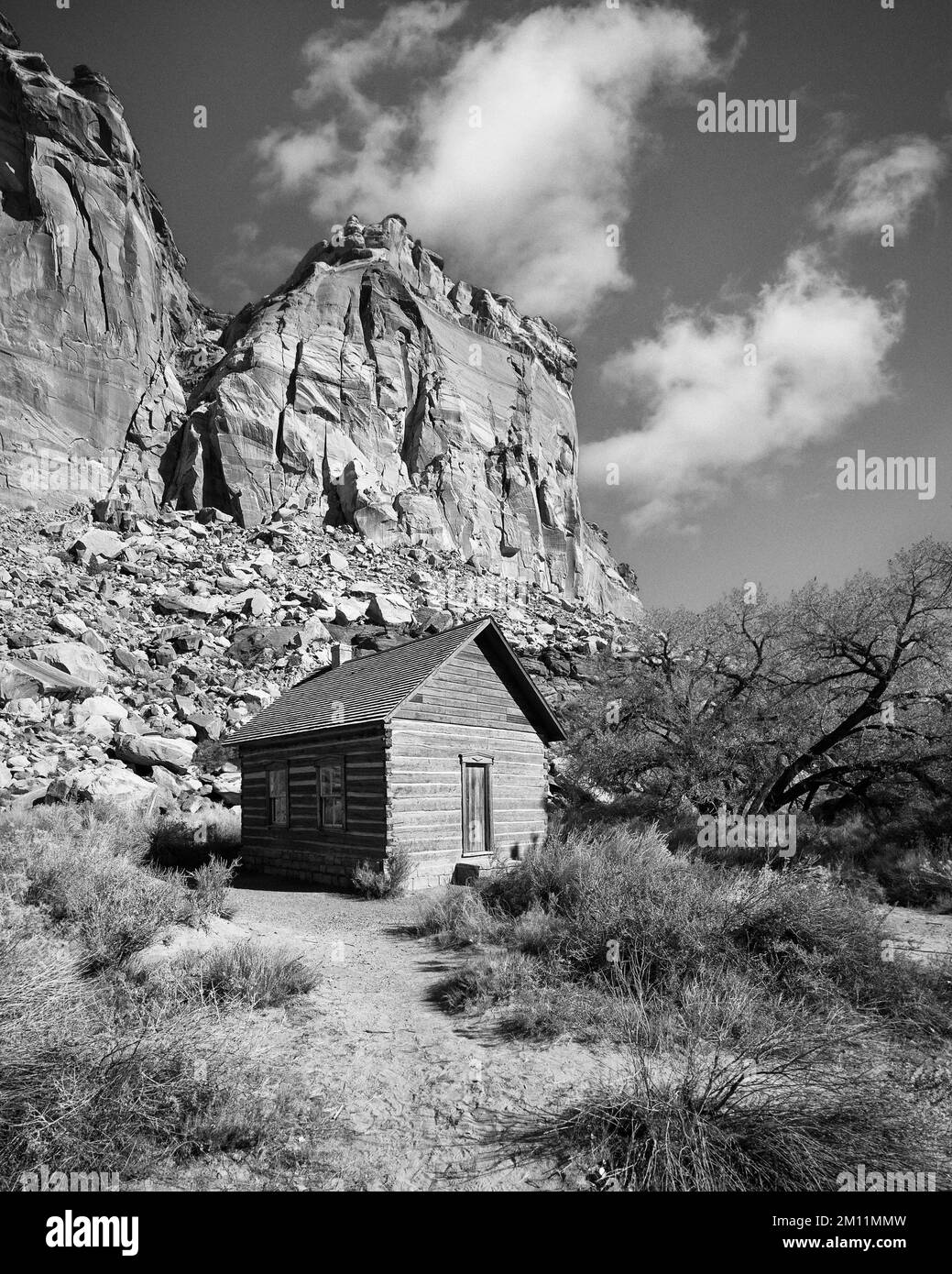 Ein-Zimmer-Schulhaus für Fruita im Capitol Reef National Park in der Nähe von Torrey, Utah Stockfoto