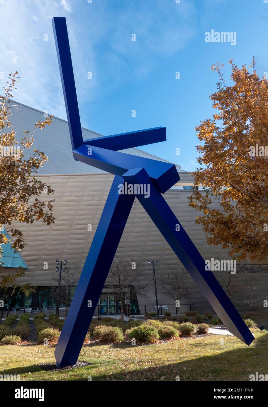 Skulptur, gemalt aus Aluminium, für Jennifer, 2011, von Joel Shapiro, Denver Art Museum, Colorado, USA Stockfoto