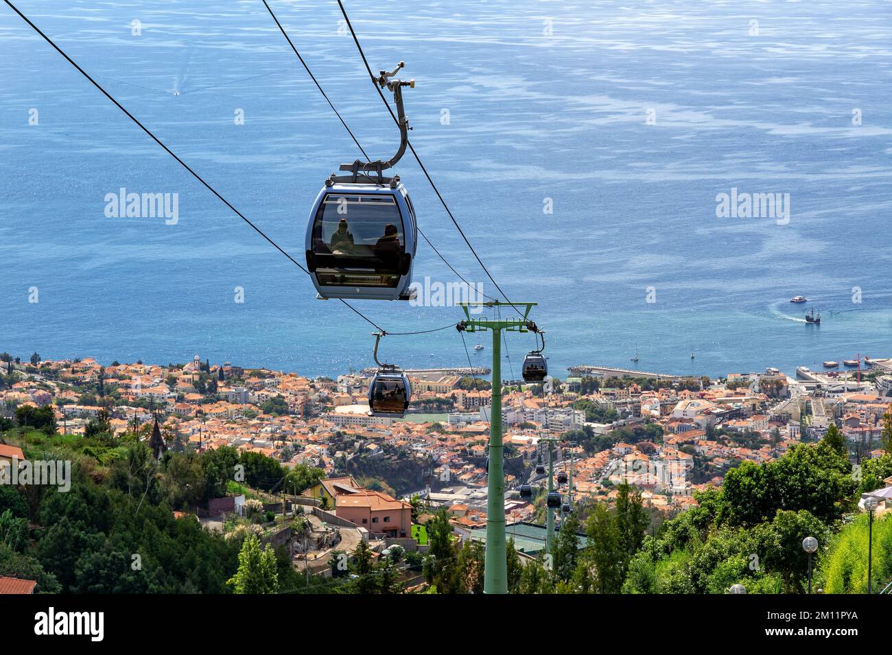 Von Funchal nach Monte Seilbahn auf Madeira Stockfoto