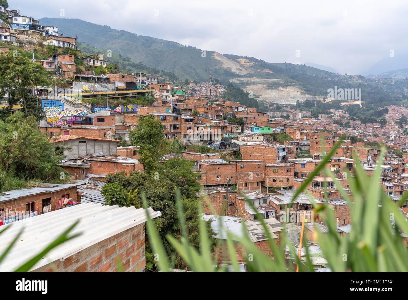 Südamerika, Kolumbien, Departamento de Antioquia, Medellín, Comuna 13, Blick auf die Comuna 13 Stockfoto