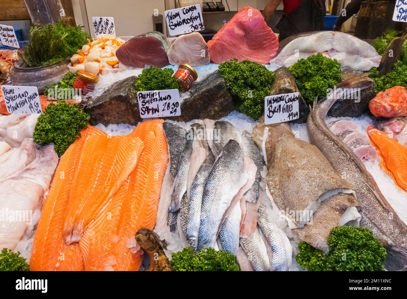 Borough Market, Fischmarkt, Southwark, London, England Stockfoto