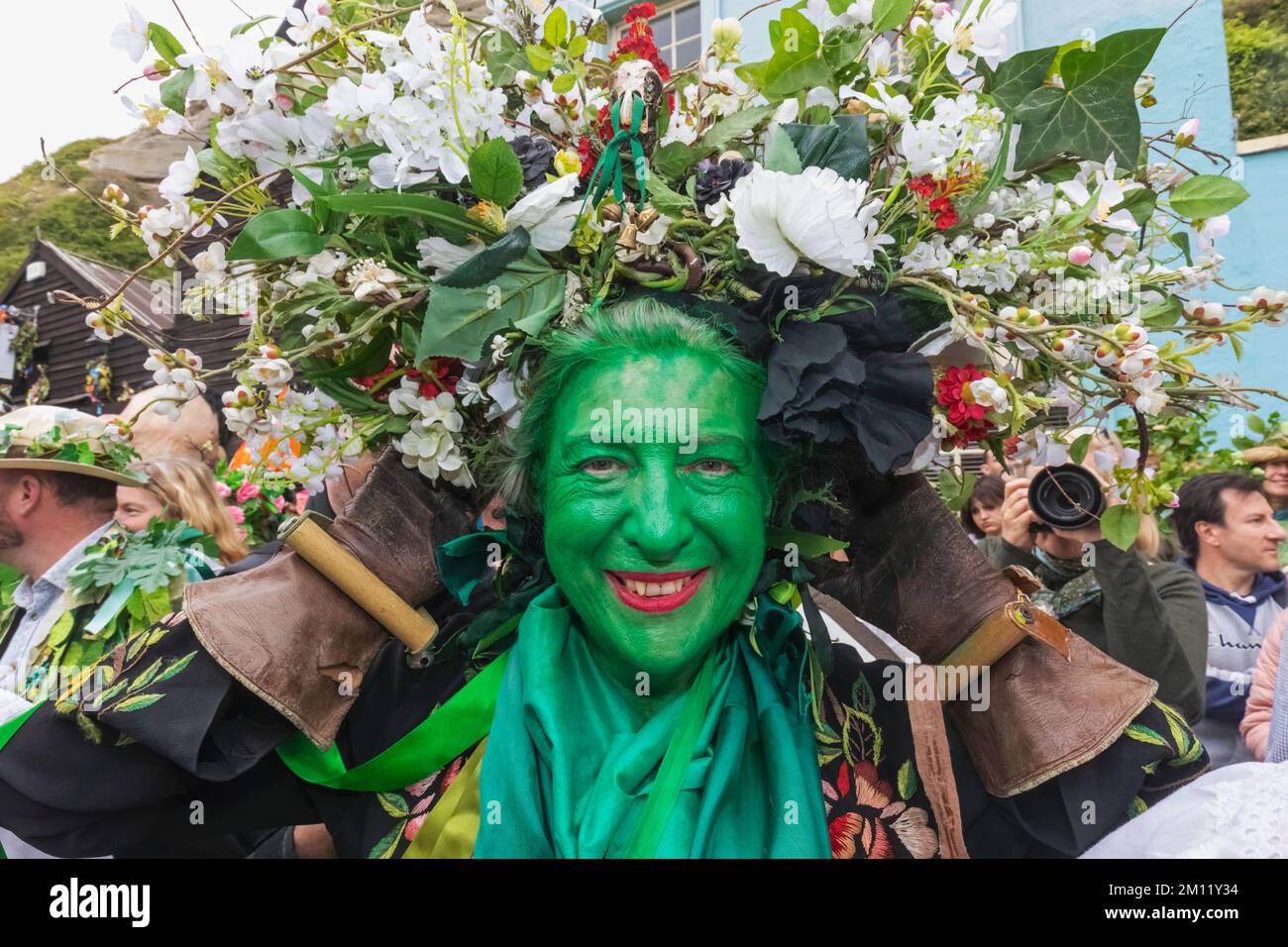 England, East Sussex, Hastings, The Annual Jack in the Green Festival, Teilnehmer an der Jack in the Green Parade Stockfoto