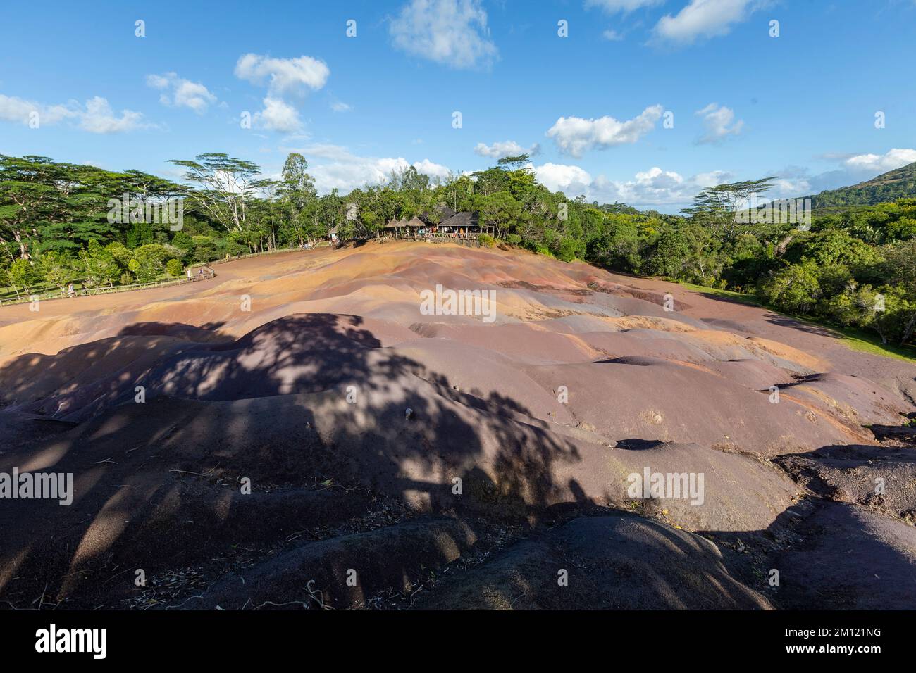 Sehenswürdigkeiten von Mauritius - einzigartiger Nationalpark Chamarel mit „ebener Erde“ Stockfoto