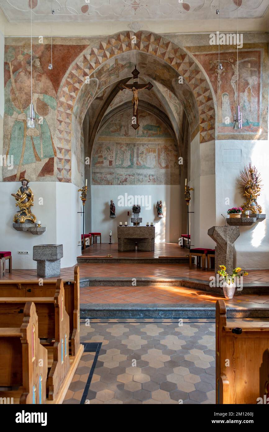 Spätgotische Gemälde in der Kirche St. Magnus in Altingen. Stockfoto