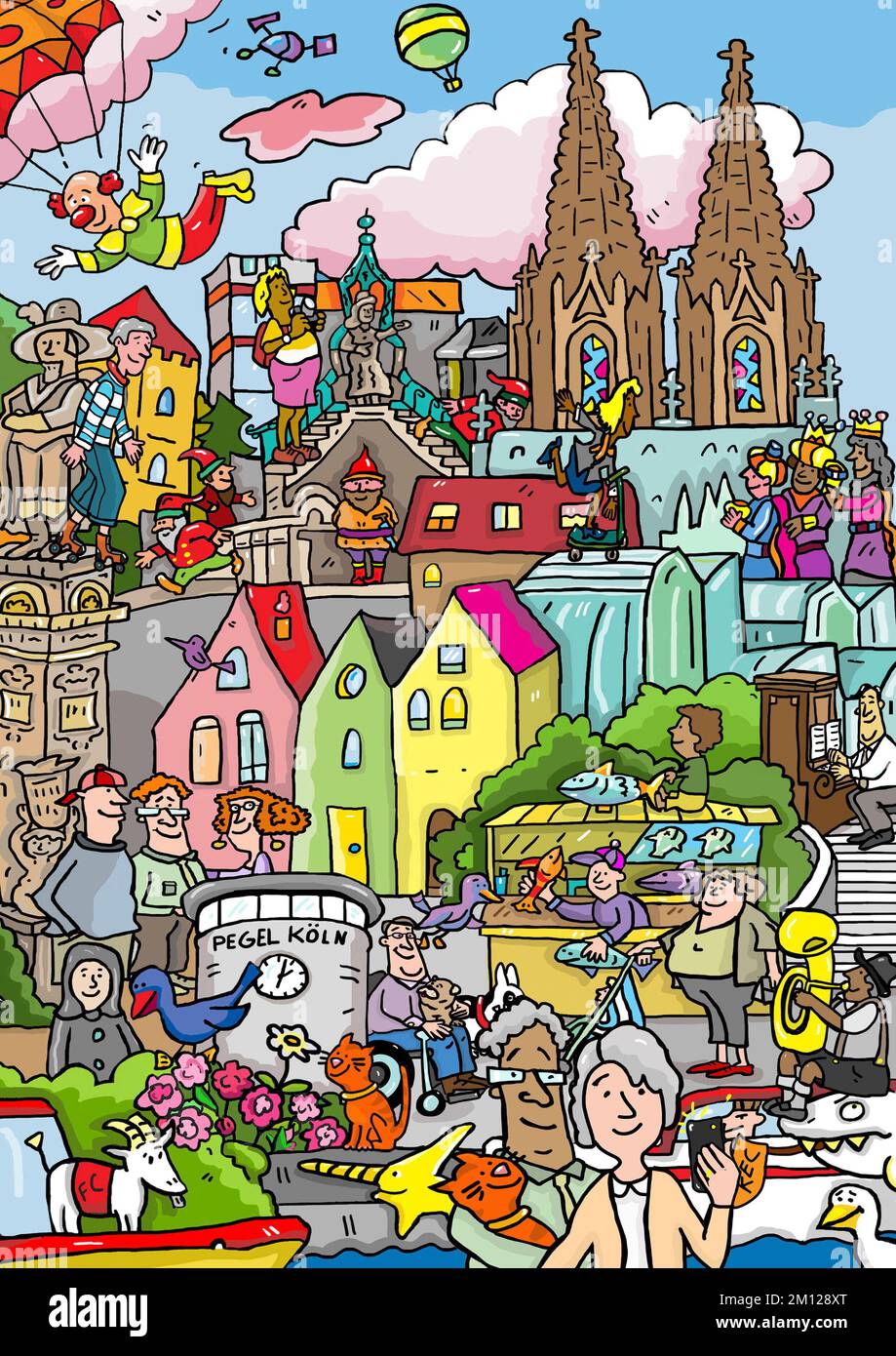 Illustration, Bild von köln Stockfoto