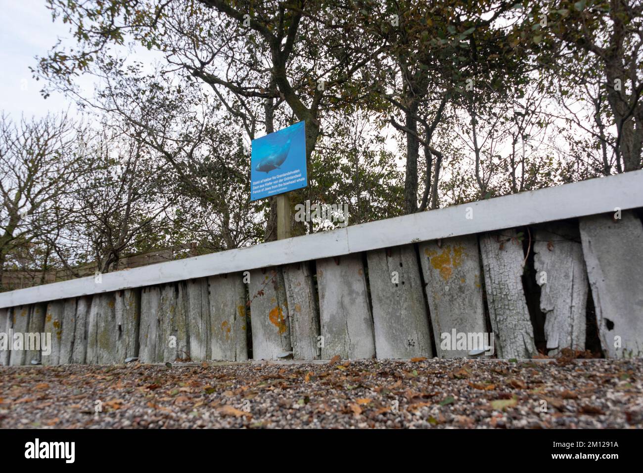 Walfang-Zaun, erbaut im Jahr 1772 von Peter Andersen List, Kapitän des Hamburger Walfängers 'De twee jonge Hermanns', gelistet als historisches Monument, Rømø, Syddanmark, Dänemark Stockfoto