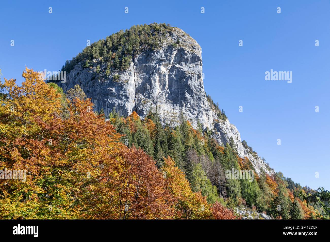 Italien, Friaul-Julisch Venetien, Forni di Sopra, Udine. Clap Varmost, Giogaia del Bivera, Tagliamento-Tal Stockfoto