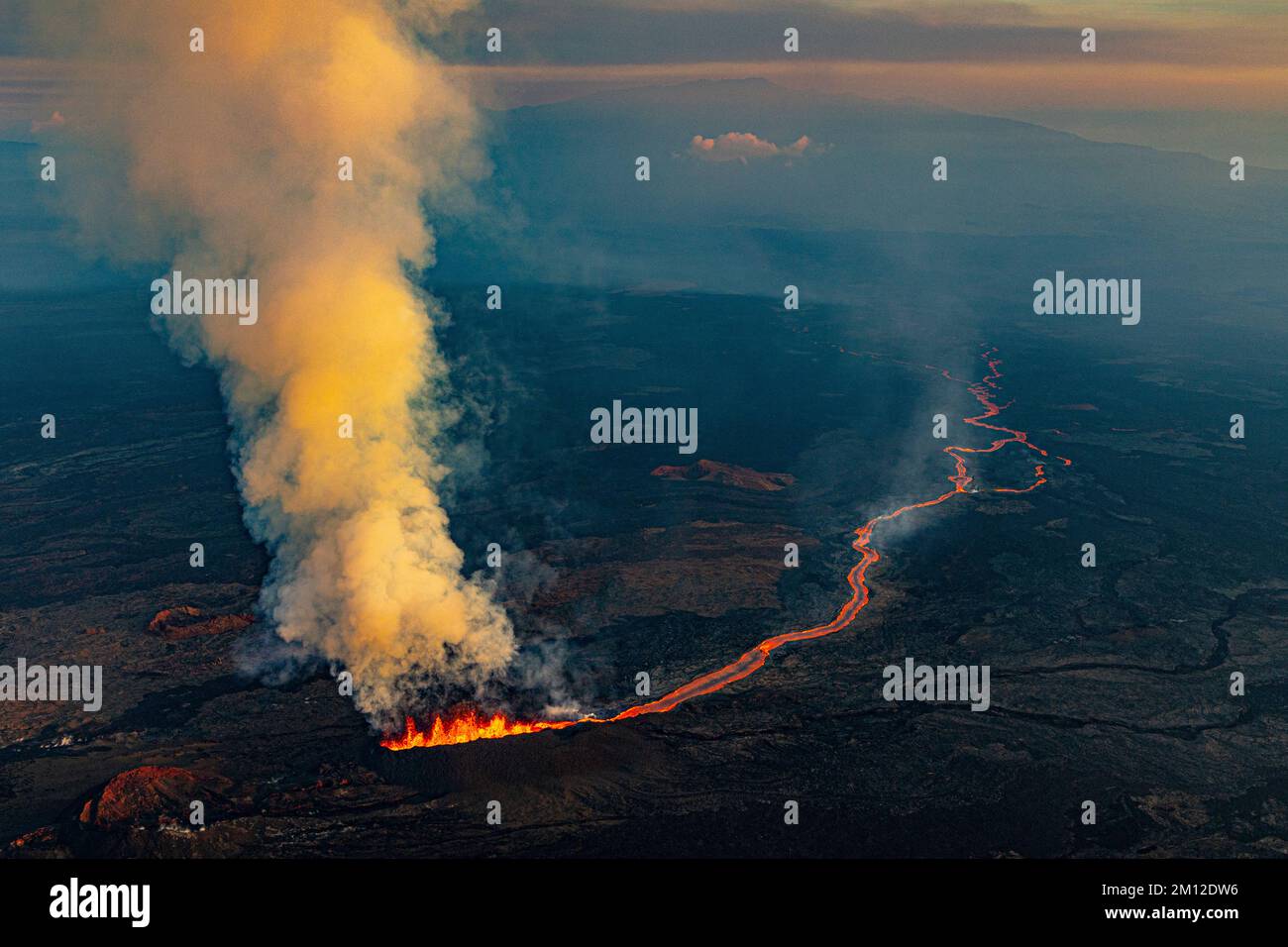 Mauna Loa Eruption, 12/2022, Hawaii Island Stockfoto
