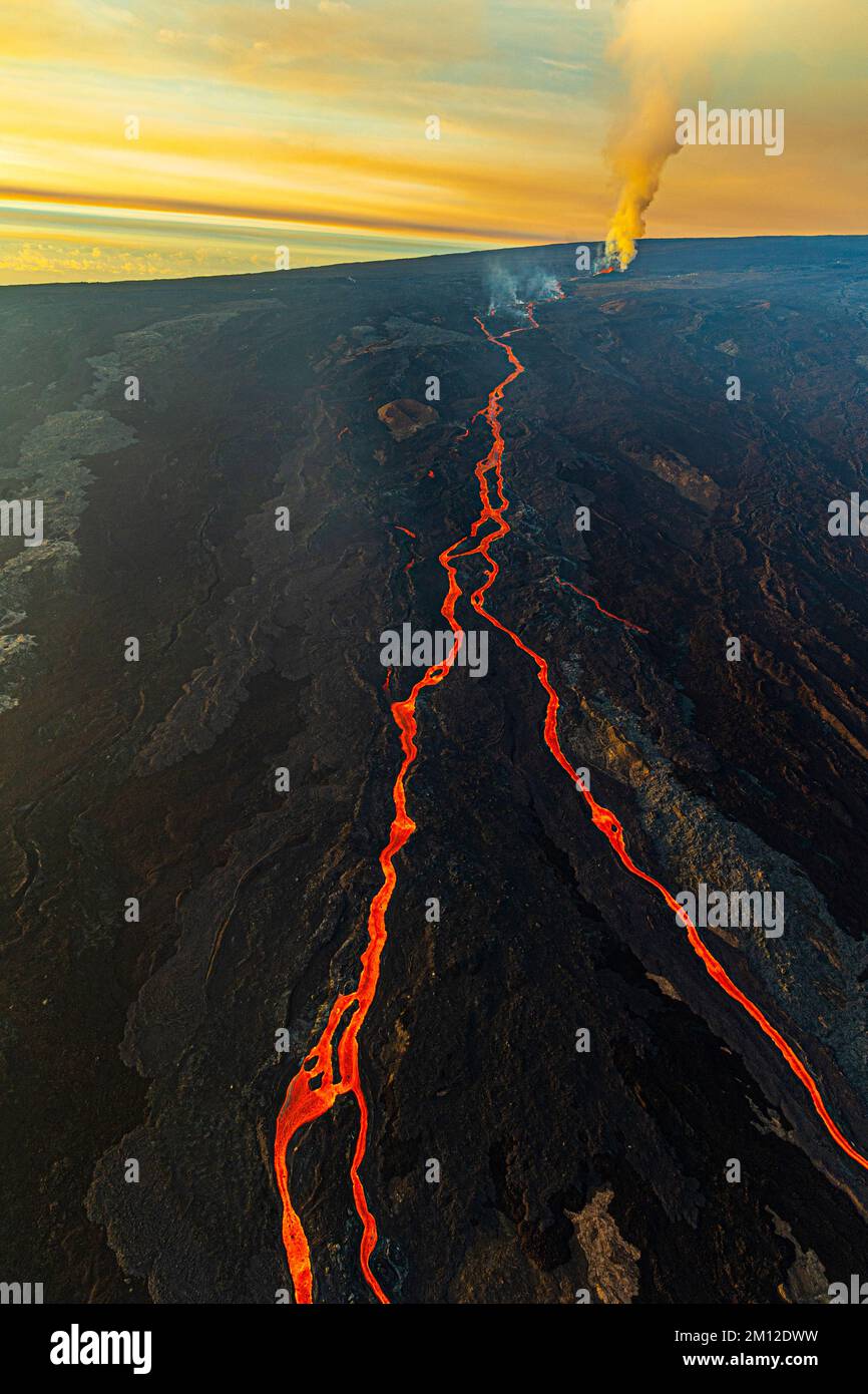 Mauna Loa Eruption, 12/2022, Hawaii Island Stockfoto