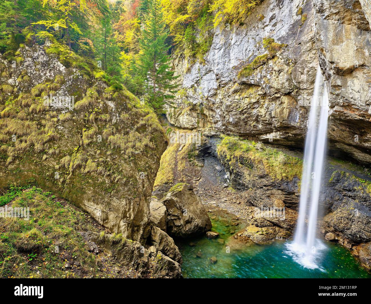 Berglistüber-Wasserfall, Linthal, Kanton Glarus, Schweiz, Europa Stockfoto