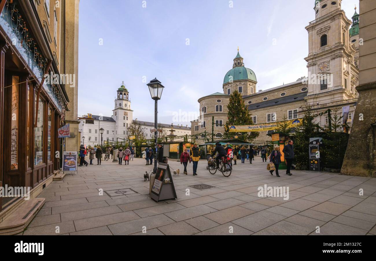 Weihnachtsmarkt in Salzburg, Österreich, Europa Stockfoto