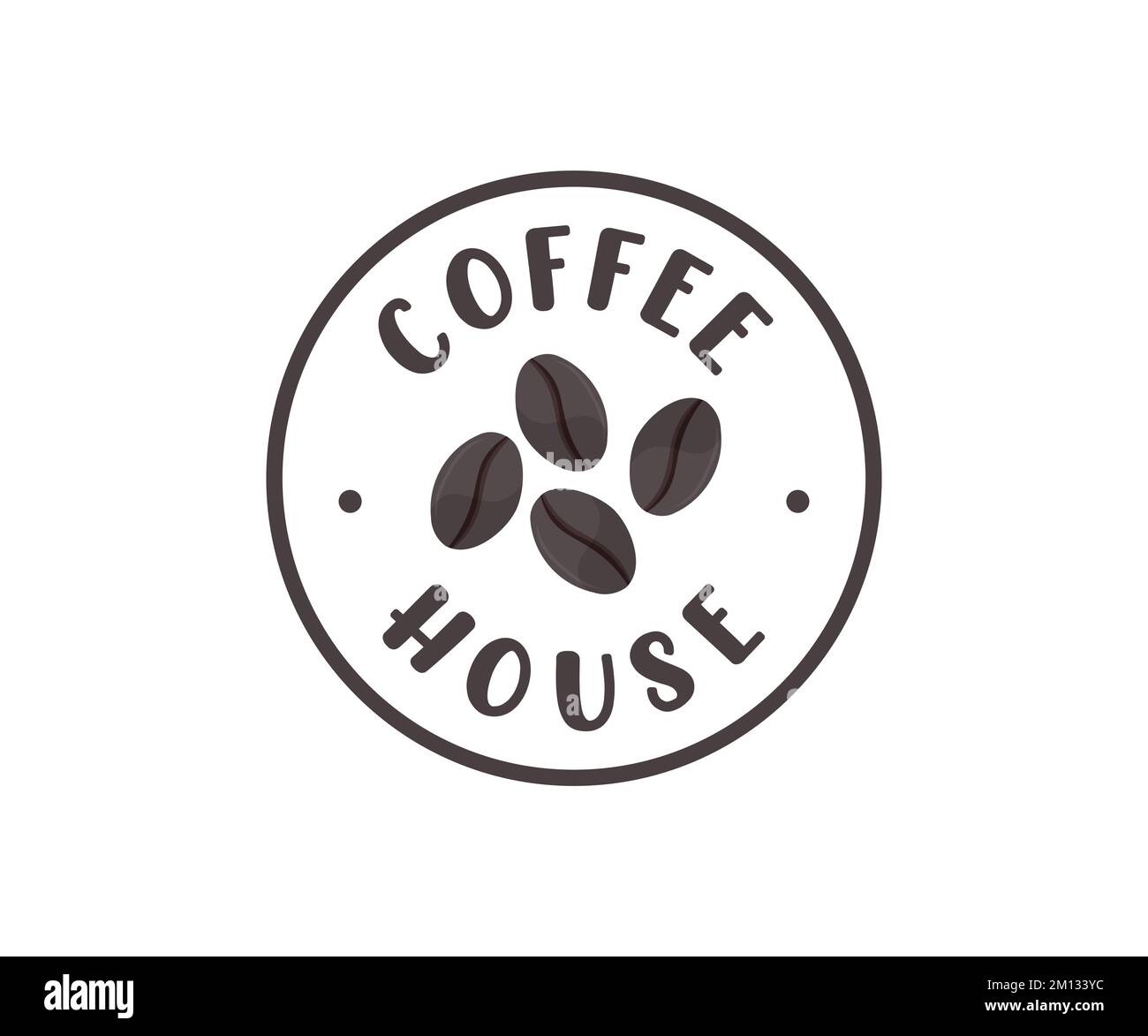 Coffee House, Coffe Shop, Cafe Logo-Design. Kaffeehausetikett. Firmenlogo, Vektordesign und Illustration des Firmengrafiken-Designs. Stock Vektor