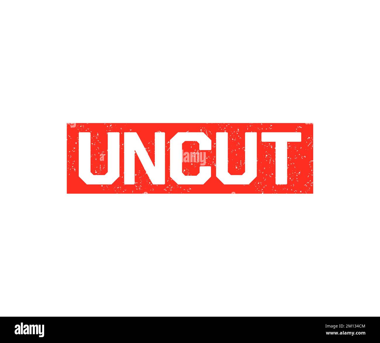 Uncut Rubber Stamp Logo-Design. Grunge-Design mit Staubkratzern, Vektordesign und Illustration. Stock Vektor