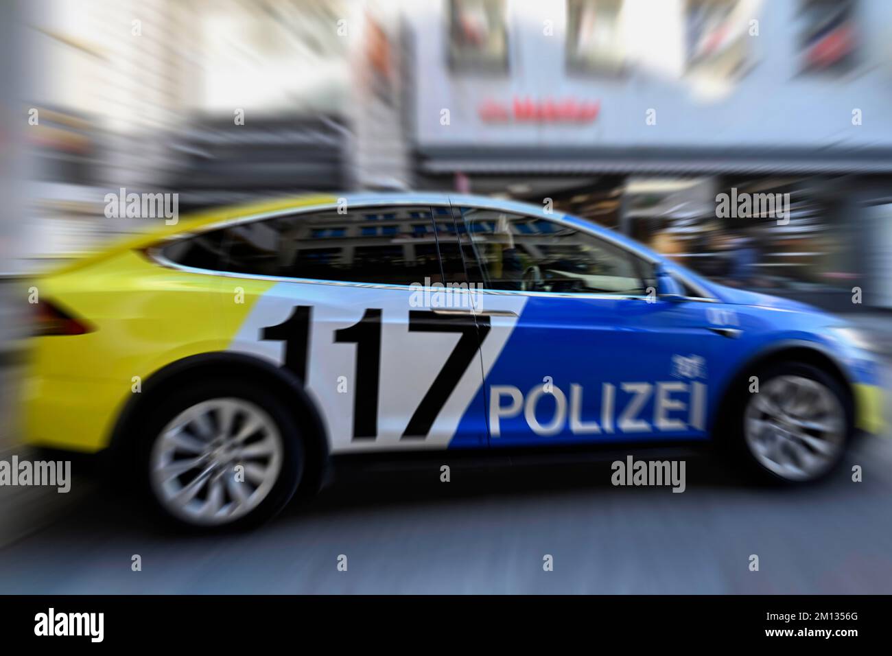 Wiping Picture Police Car Basel City, Schweiz, Europa Stockfoto
