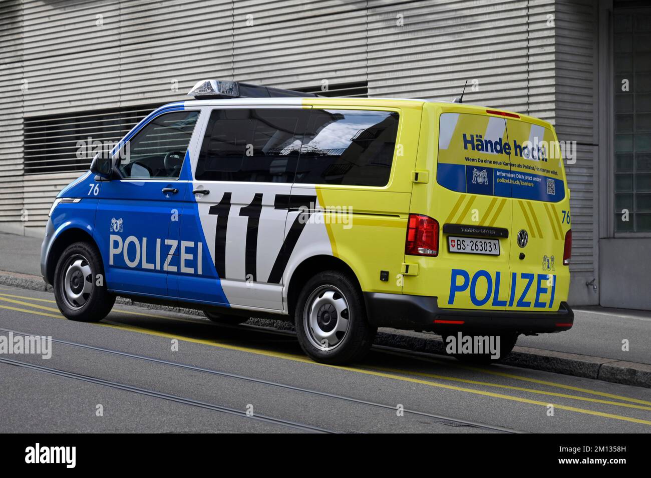 Polizeiauto Basel City, Schweiz, Europa Stockfoto