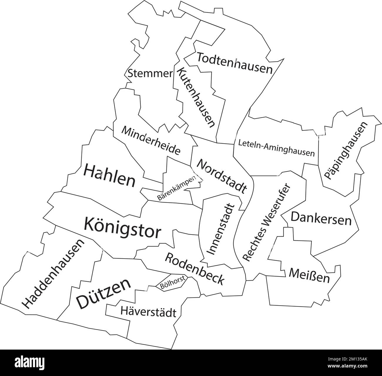 Stadtplan VON MINDEN, DEUTSCHLAND Stock Vektor