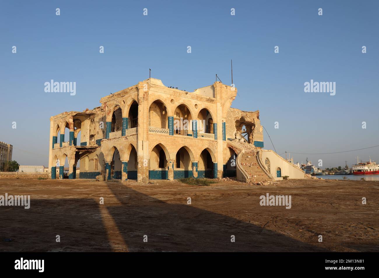 Gouverneurspalast in Massawa, der 1872 für Werner Munzinger, den Schweizer Entdecker, erbaut wurde Stockfoto