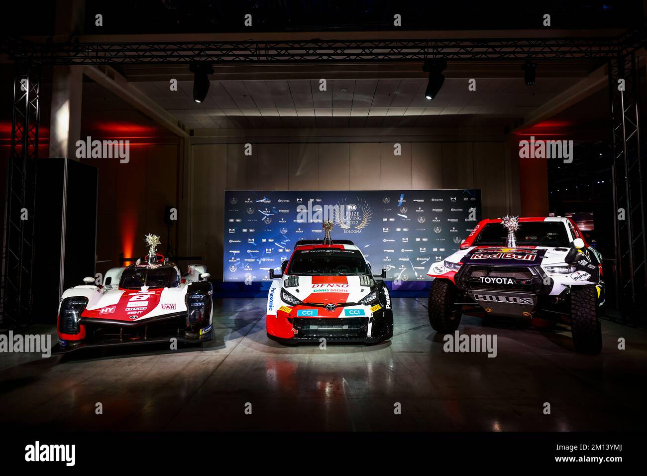 Toyota Family Picture Web, WRC und W2RC-Champions während der Preisverleihung 2022 bei der Bologna Fiere am 9. Dezember 2022 in Bologna, Italien – Foto Damien Saulnier/DPPI Stockfoto