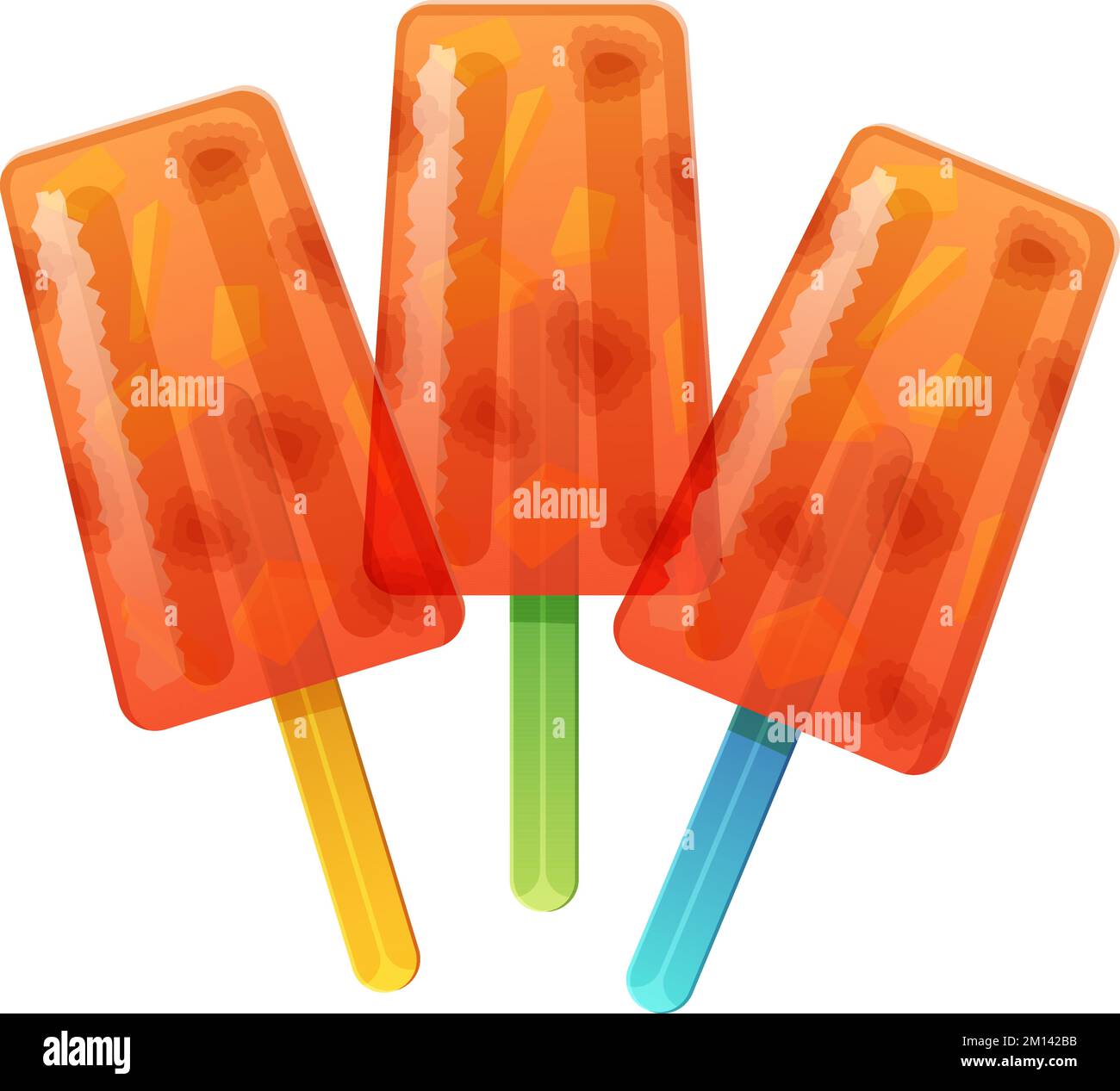 Mexikanisches Eis paletas mit Mango und Himbeere. lateinamerikanische ...