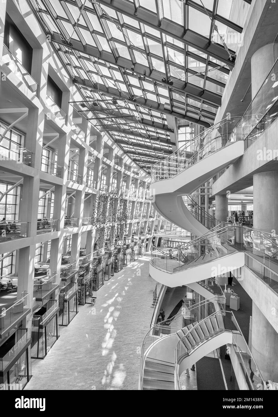 Innenhof der Lobby in der modernen Salt Lake City Public Library im Zentrum von Salt Lake City, Utah Stockfoto