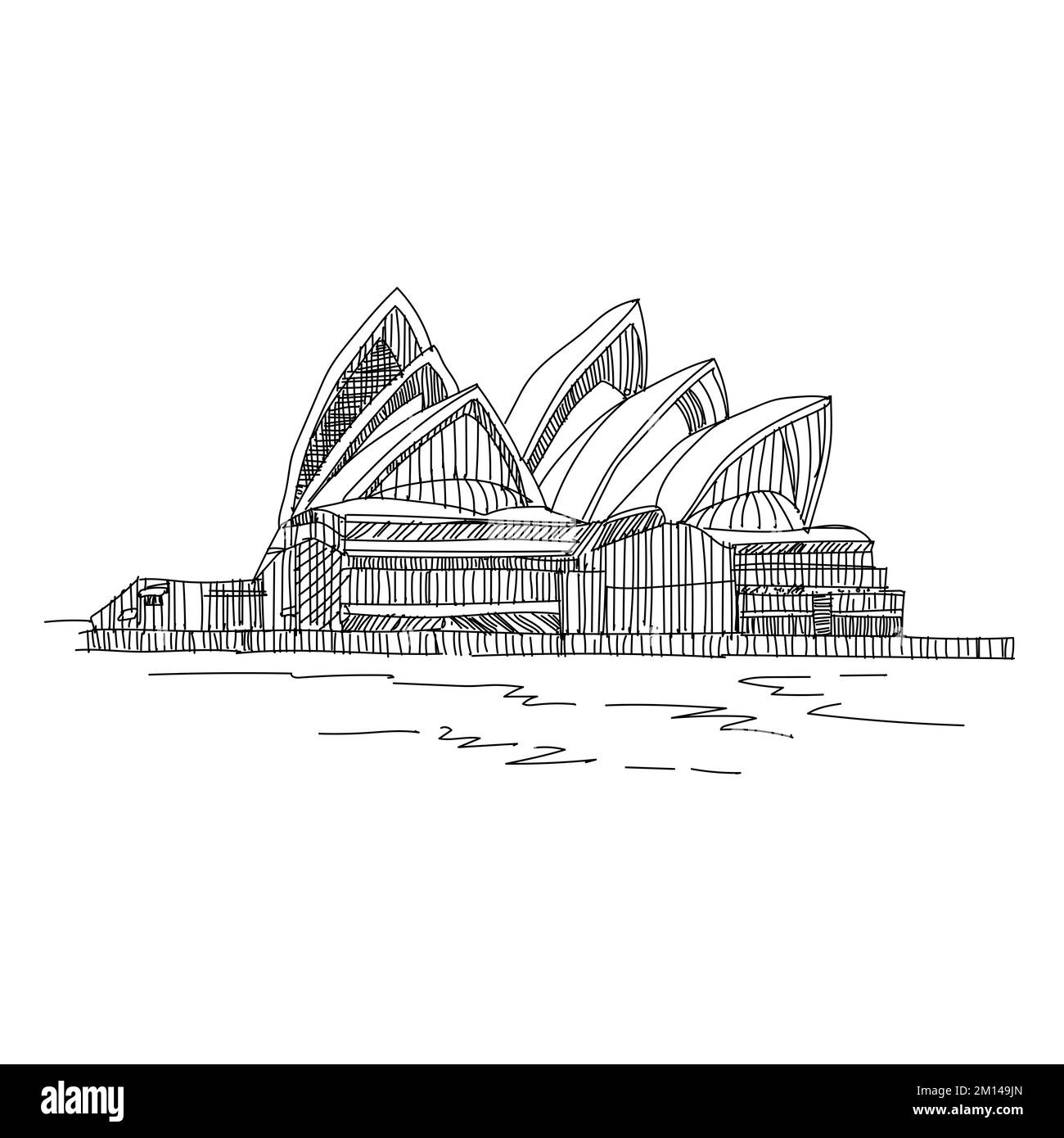 Die Skyline von Sydney, Australien. Circular Quay und Opernhaus. Touristische Punkte, Reisefoto, sonniger Tag die Skyline von Sydney Art Stockfoto