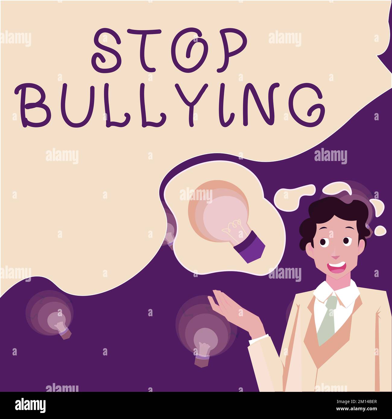 Schreiben Text anzeigen Stop Bullying. Geschäftsüberblick Kämpfen und eliminieren Sie dieses aggressive, inakzeptable Verhalten Stockfoto