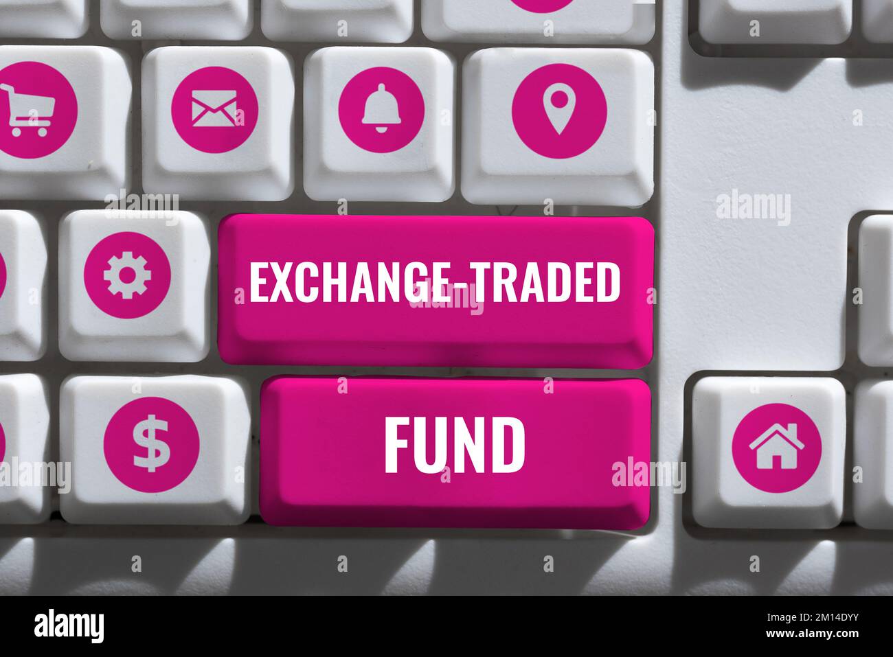 Konzeptionelle Darstellung börsengehandelter Fonds. Konzept für marktgängige Wertpapiere, das einen Aktienindex verfolgt Stockfoto