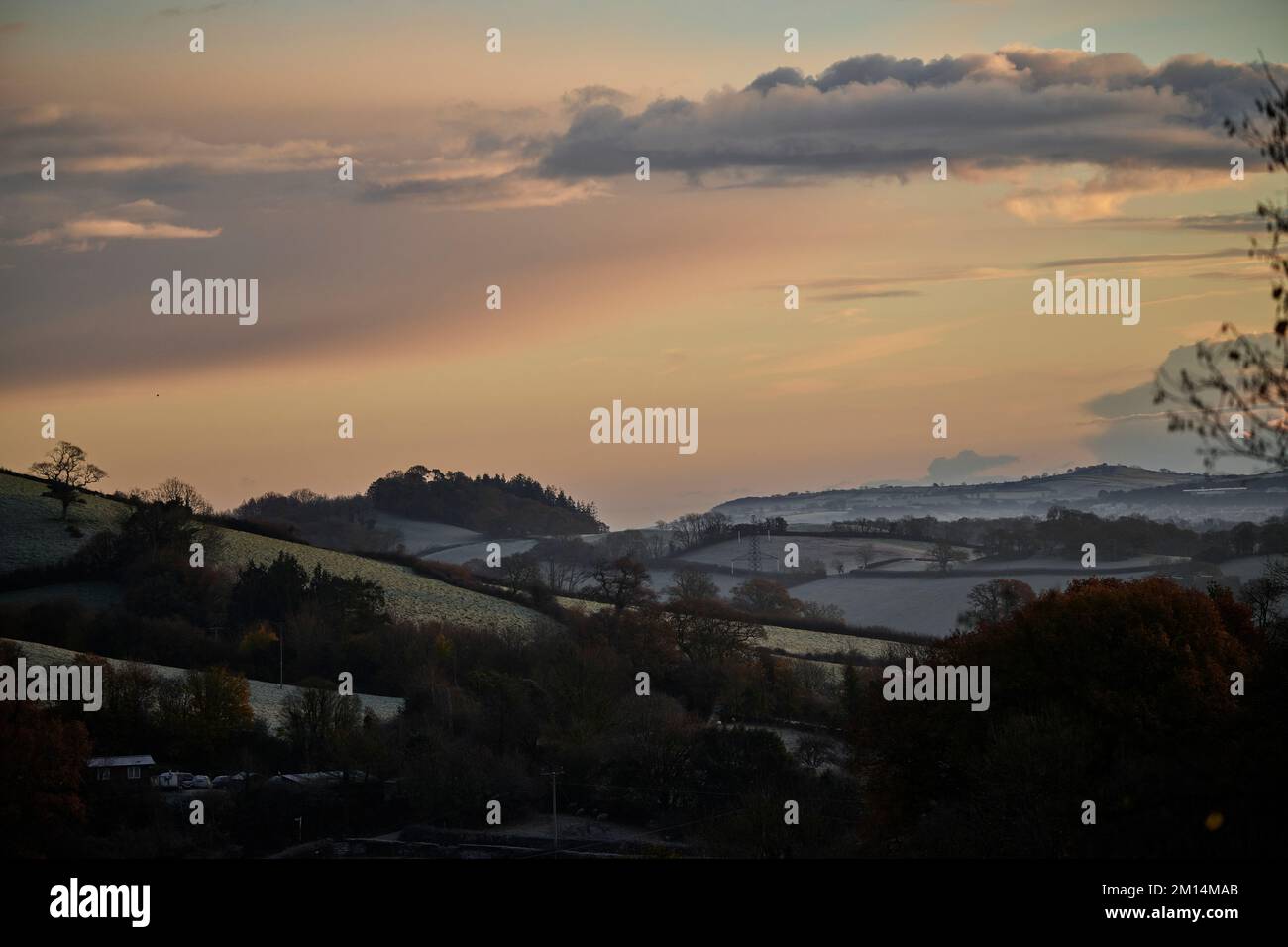Farlacombe Farm, Bickington, Newton Abbot, Vereinigtes Königreich, 10. 2022 Uhr, Frosty Morning auf den Feldern auf der Farlacombe Farm, bei Newton Abbot. Kredit: Will Tudor/Alamy Live News Stockfoto