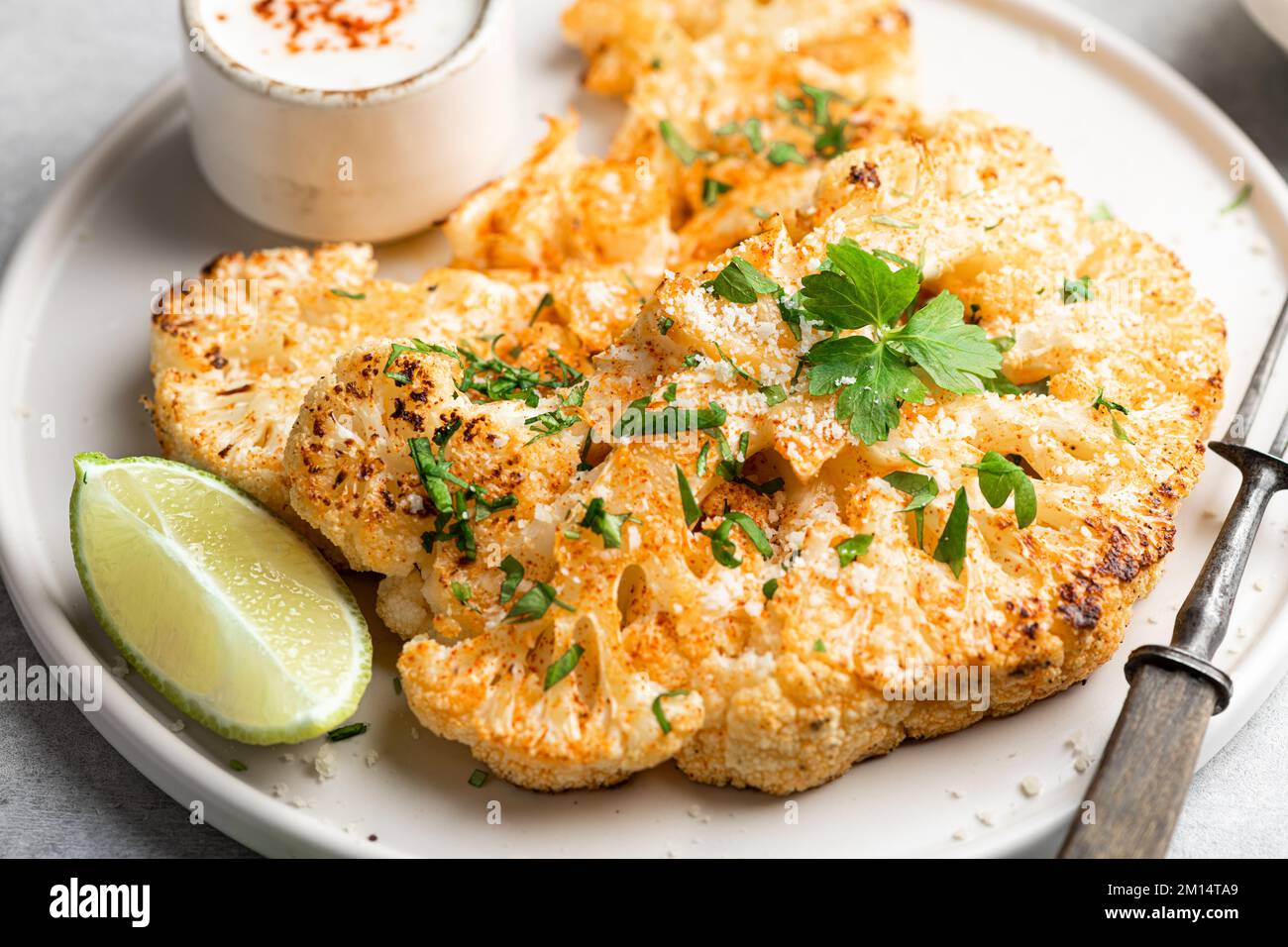 Blumenkohlsteaks Stockfoto