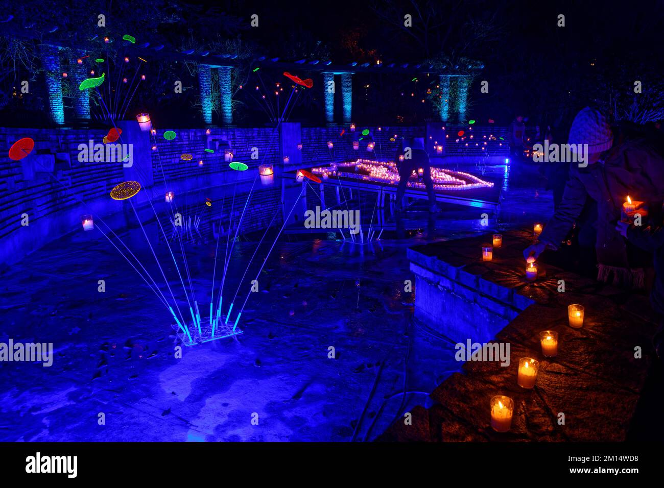 LYON, FRANKREICH, 9. Dezember 2022 Lichterfest im Parc de la Tete d