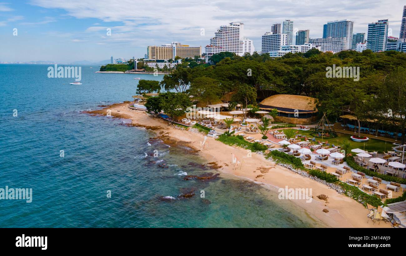 Pattaya Thailand 2022. Dezember, Blick auf die Drohne im Café-Restaurant, Oase am Strand von Oxygen in Pattaya Thailand. Stockfoto