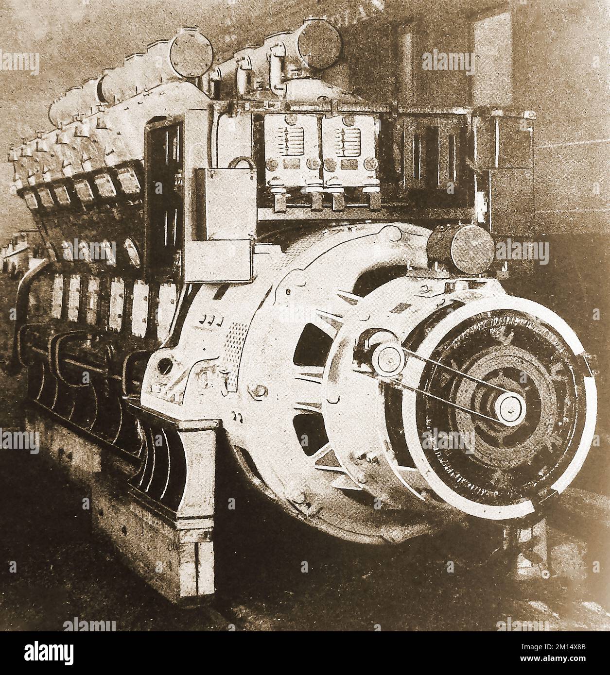 Ein Foto aus den 30er Jahren von einem der beiden Dieselmotoren der Canadian Pacific National Locomotive Nr. 1500 9000. Stockfoto