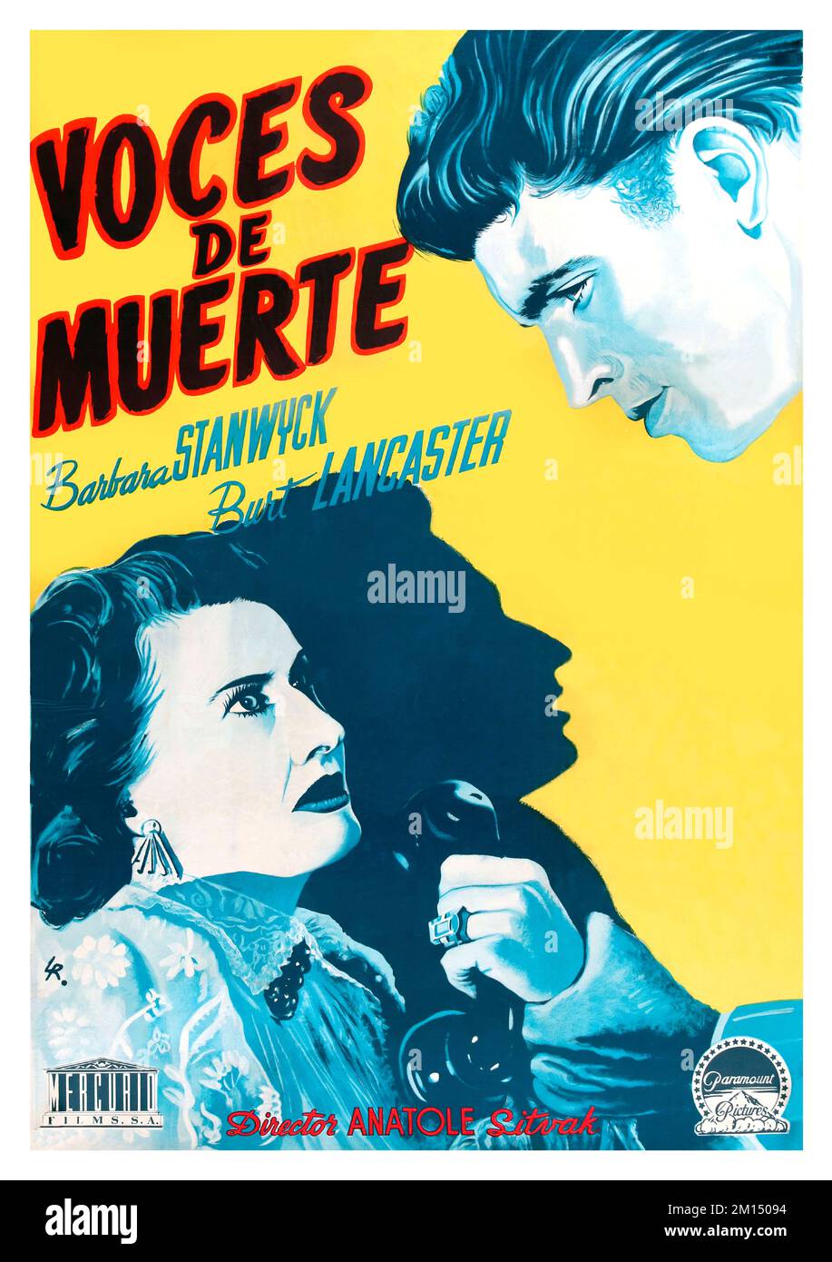 BURT LANCASTER und BARBARA STANWYCK in SORRY, FALSCHE NUMMER (1948), Regie: ANATOLE LITVAK. Kredit: PARAMOUNT PICTURES / Album Stockfoto