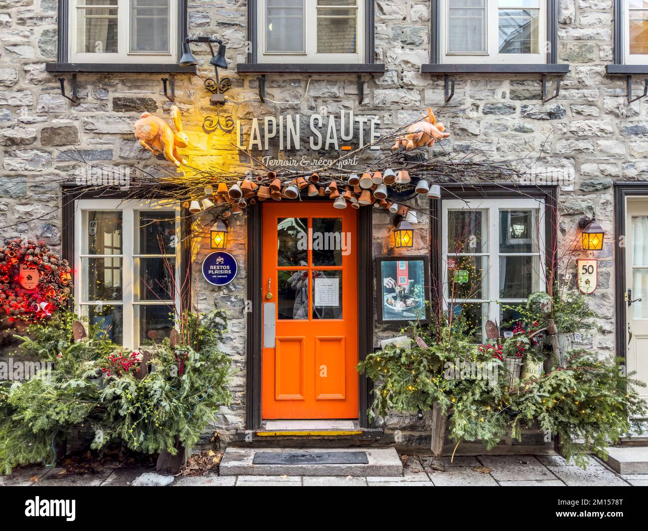 Restaurant in der Altstadt von Quebec, Quebec, Kanada Stockfoto