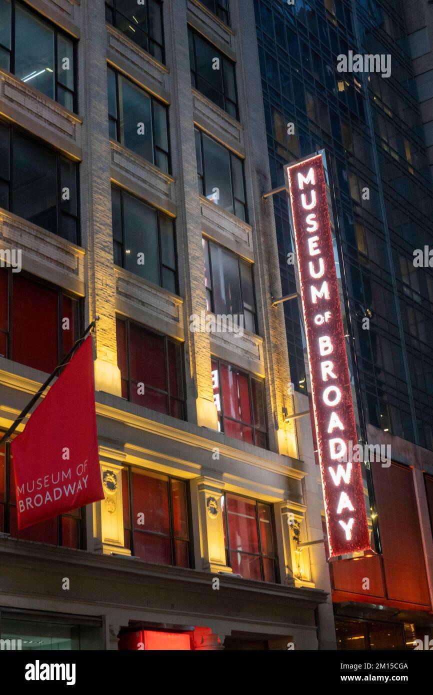 Das Museum of Broadway befindet sich im Theaterviertel in der Nähe des Times Square, 2022, New York City, USA Stockfoto