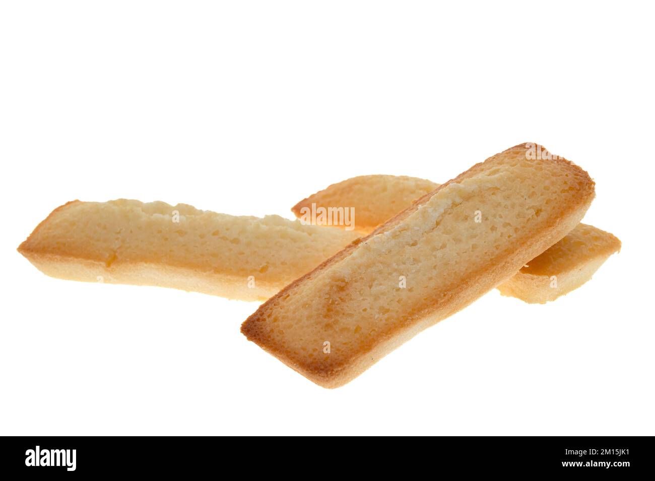 Hausgemachte Madeleines-Fench-Schwammkuchen - weißer Hintergrund Stockfoto