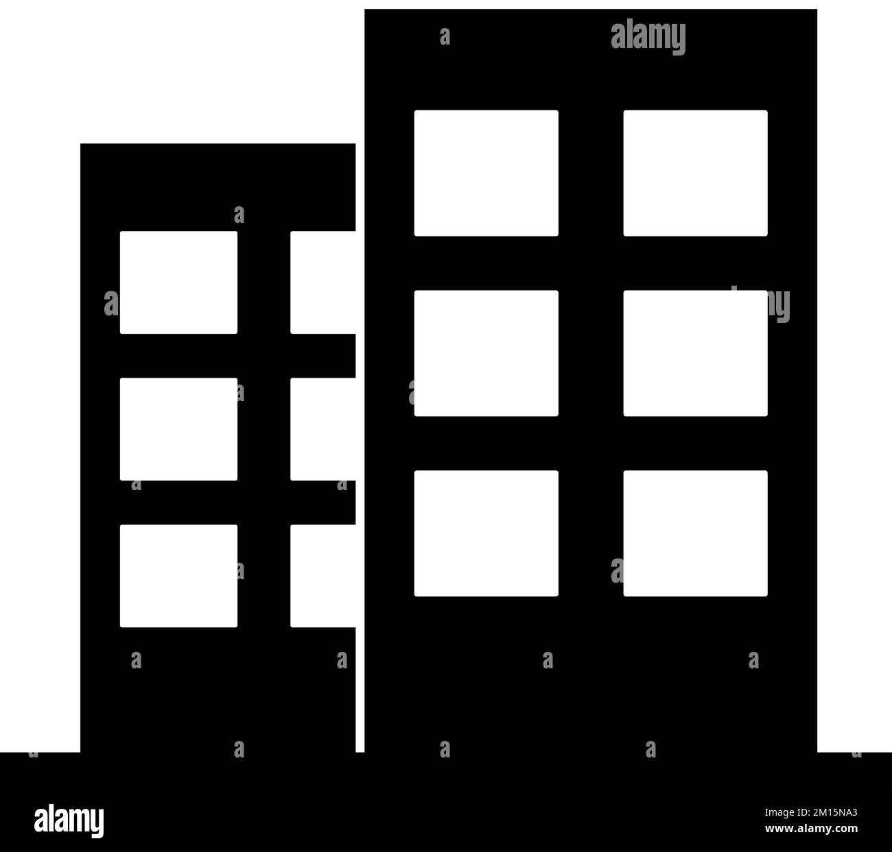 Symbol für Bürogebäude. Wohnung. Einfache flache Bauweise. Vektorkunst Stock Vektor