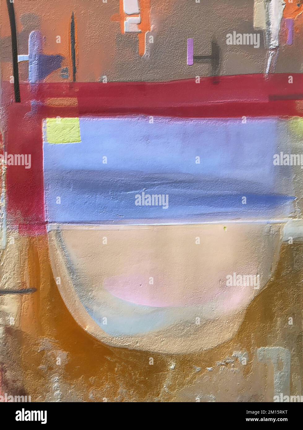 Abstrakter Hintergrund kreativer Farbmalerei im Studio Stockfoto