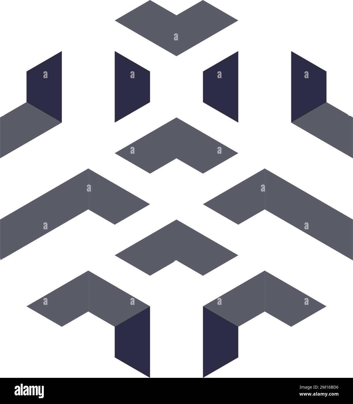 Sechseckiges Logo mit negativem Leerzeichen Stock Vektor