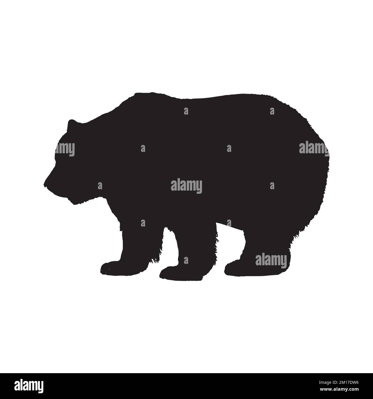 Vektordarstellung der Silhouette von Grizzlybären Stock Vektor