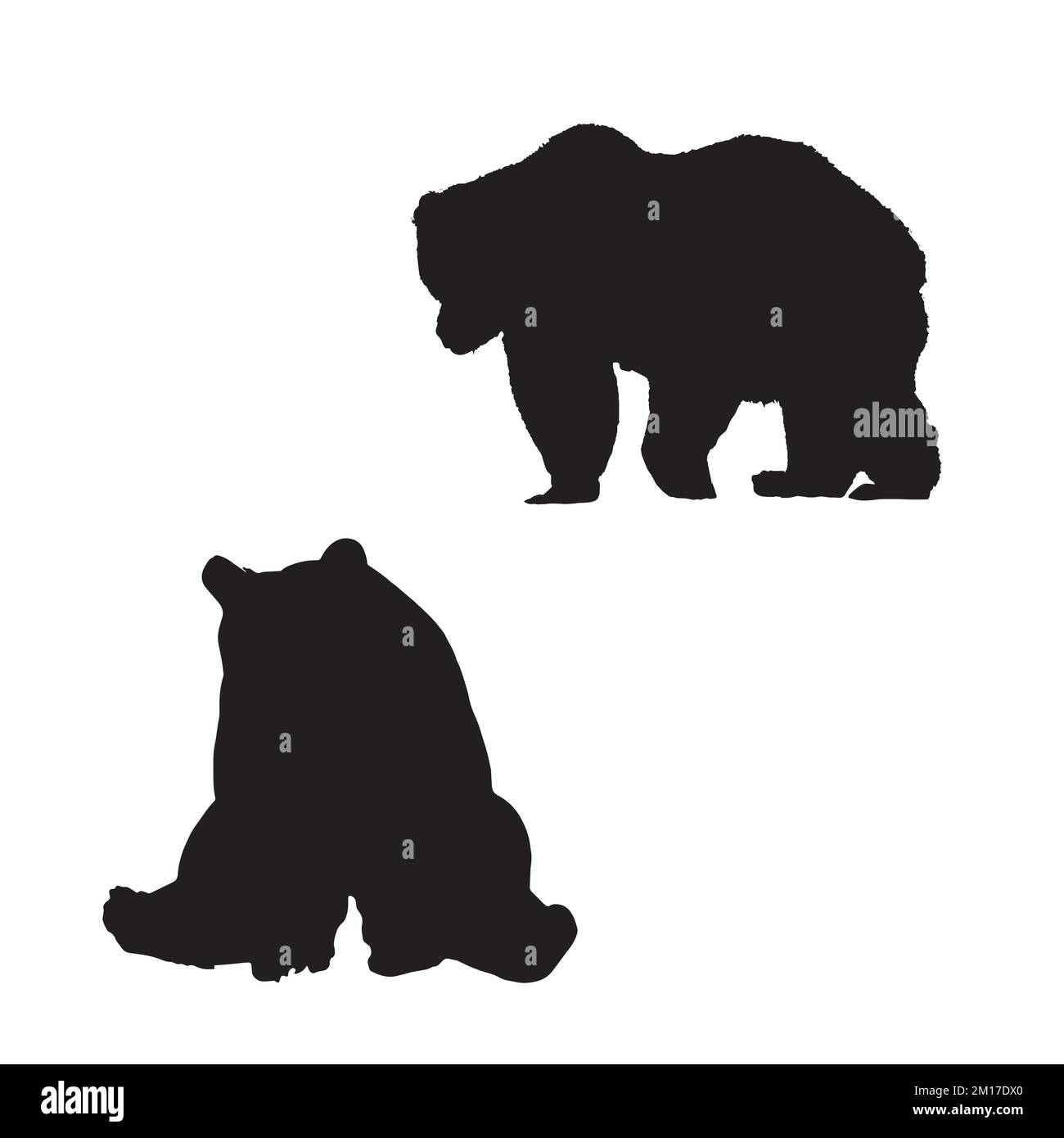 Vektordarstellung der Silhouette von Grizzlybären Stock Vektor