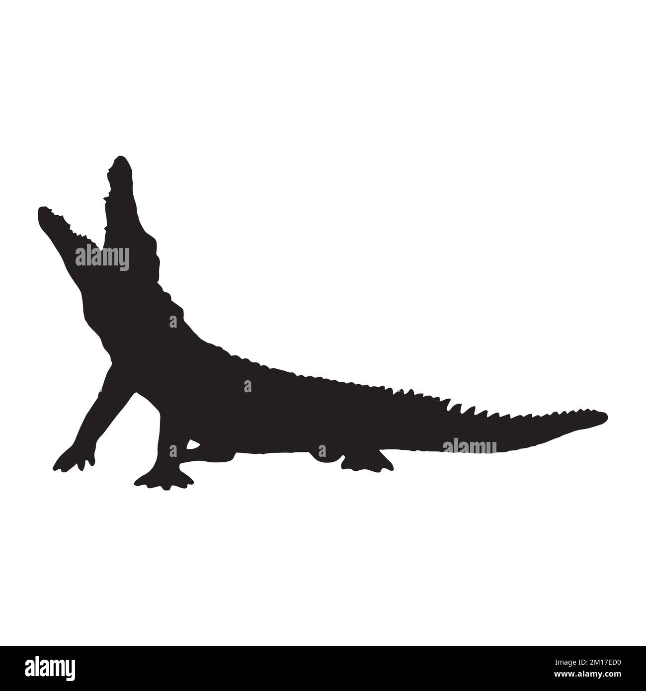 Krokodil-Silhouette-Kunst Stock Vektor