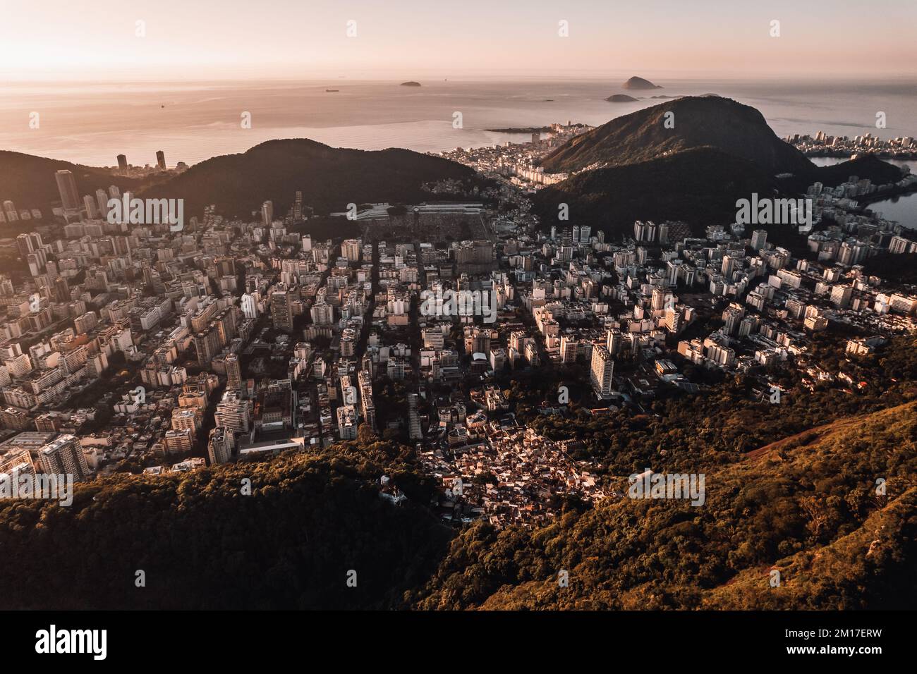 Draufsicht Santa Marta Copacabana Botafogo und Friedhof Rio de Janeiro Stockfoto